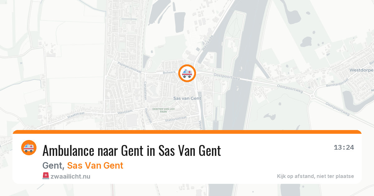 Ambulance naar Gent in Sas Van Gent — 16 jul 2026