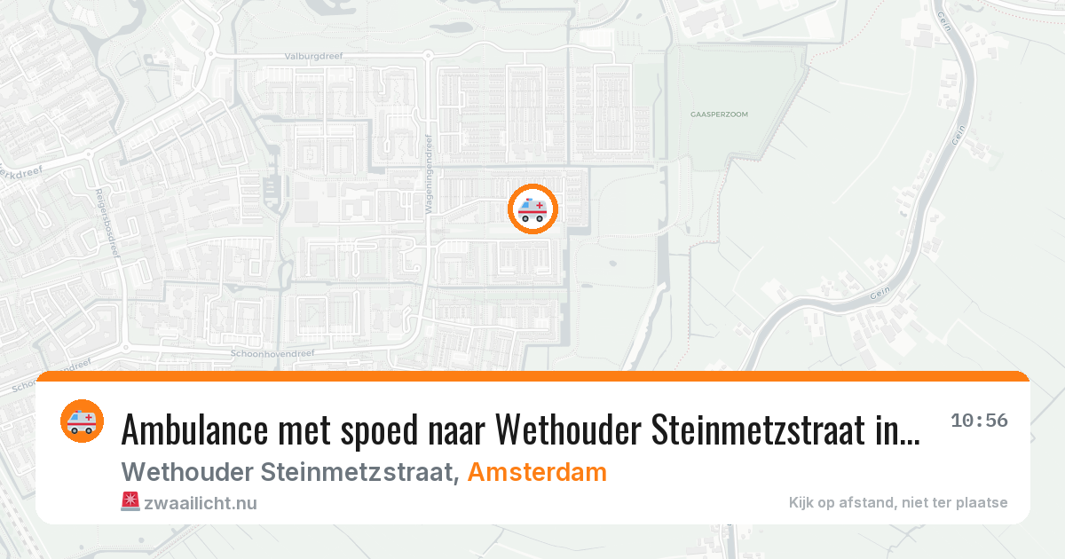 Ambulance met spoed naar Wethouder Steinmetzstraat in Amsterdam — 22 jul 2026