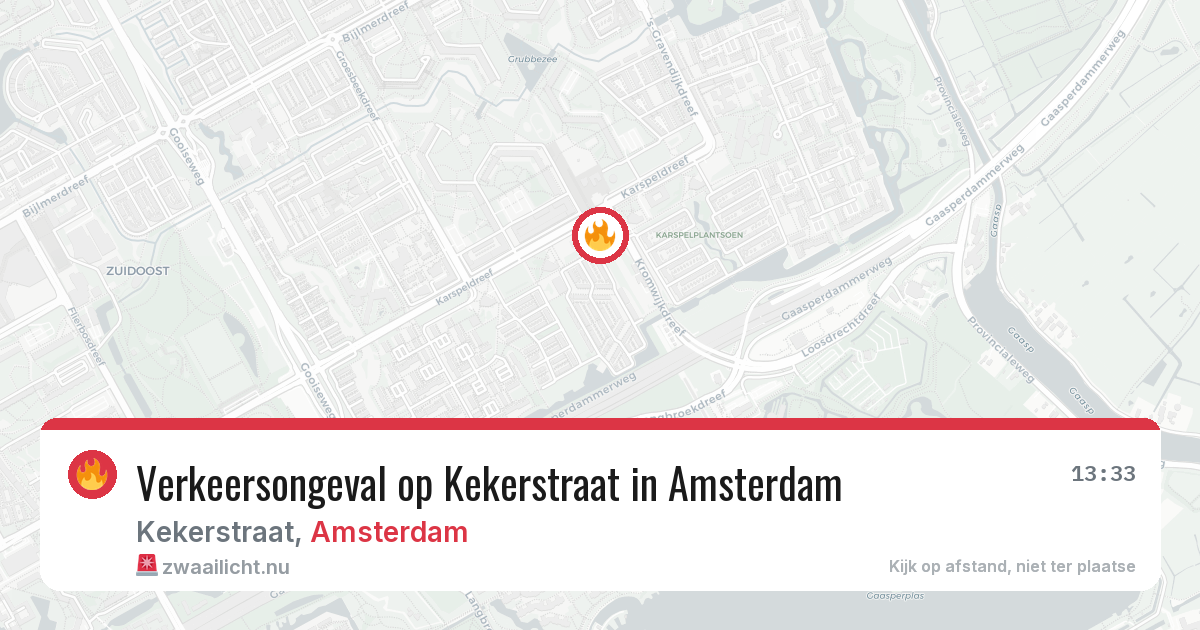 Verkeersongeval op Kekerstraat in Amsterdam — 24 jul 2026