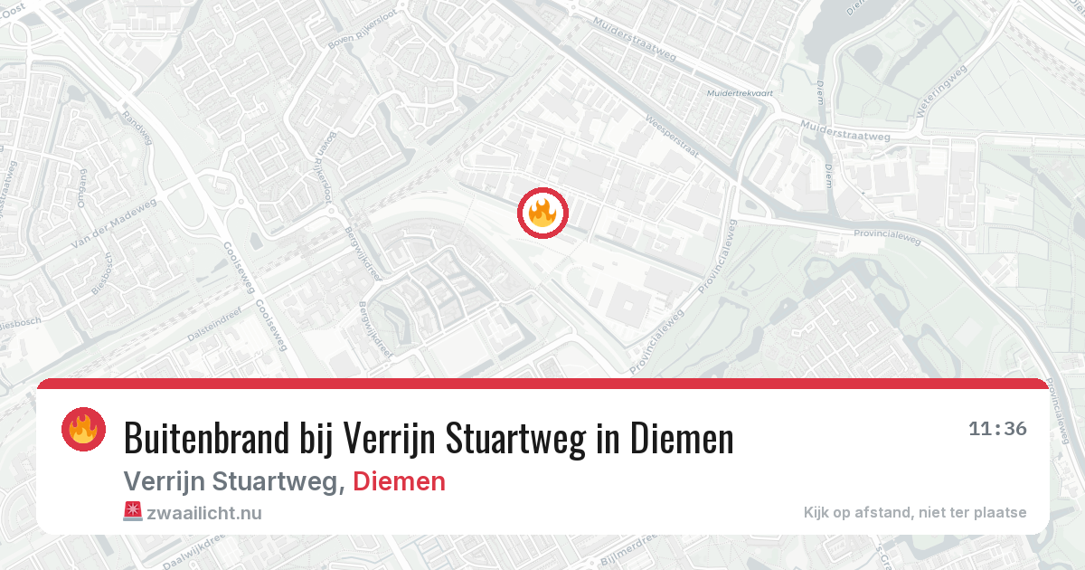 Buitenbrand bij Verrijn Stuartweg in Diemen — 9 jul 2026