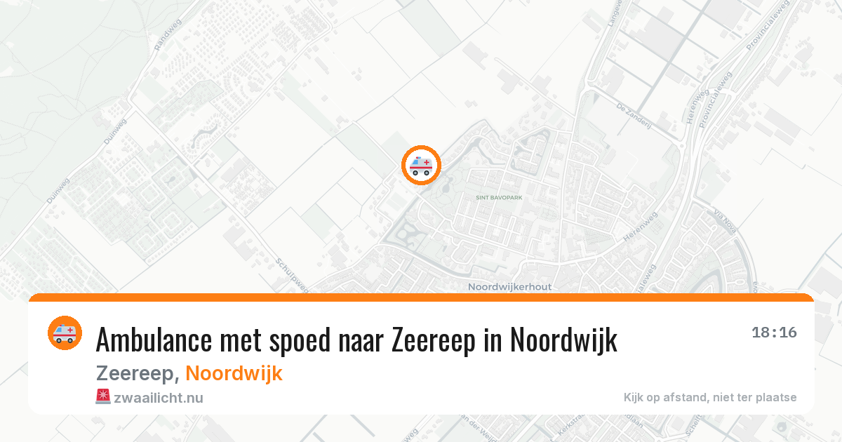 Ambulance met spoed naar Zeereep in Noordwijk — 20 mei 2026