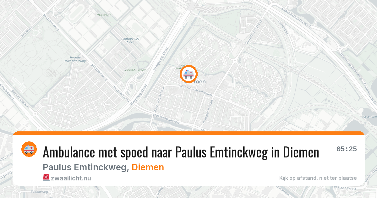 Ambulance met spoed naar Paulus Emtinckweg in Diemen — 28 apr 2026