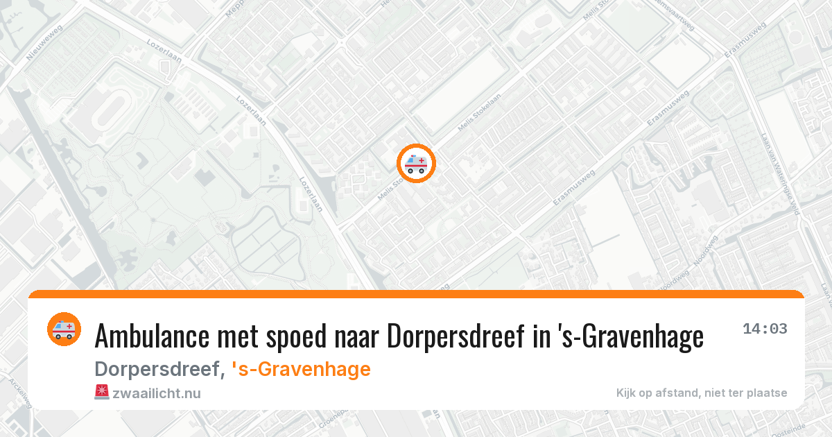 Ambulance met spoed naar Dorpersdreef in 's-Gravenhage — 16 jul 2026
