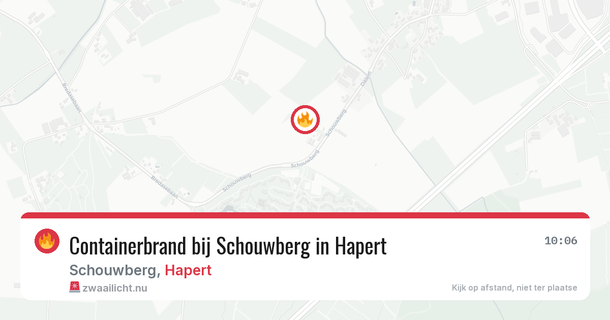 Containerbrand bij Schouwberg in Hapert — 11 mei 2026