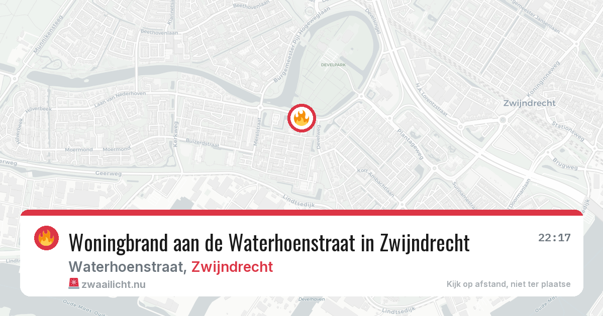 Woningbrand aan de Waterhoenstraat in Zwijndrecht — 17 jul 2026