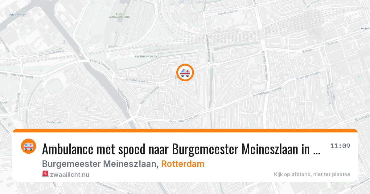 Ambulance met spoed naar Burgemeester Meineszlaan in Rotterdam — 10 jul 2026