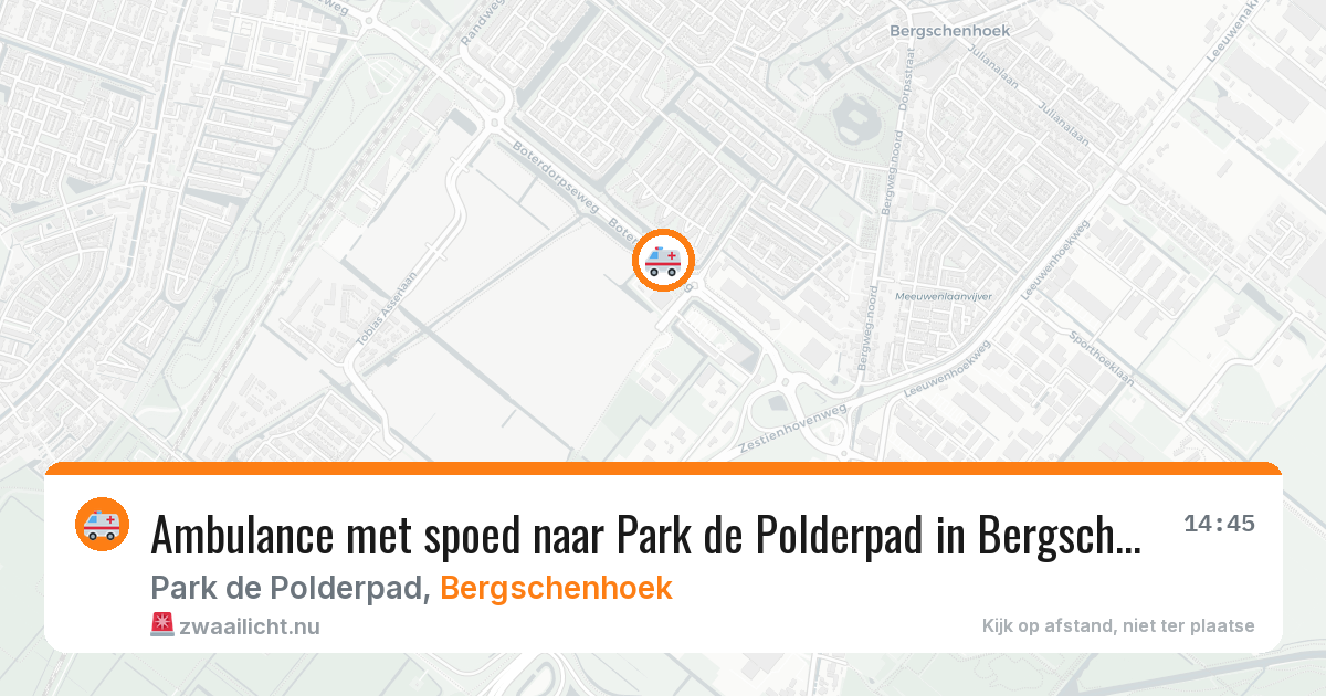 Ambulance met spoed naar Park de Polderpad in Bergschenhoek — 7 apr 2026