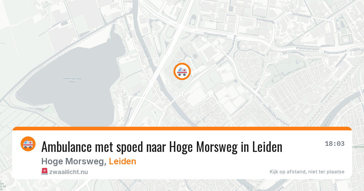 Ambulance met spoed naar Hoge Morsweg in Leiden — 25 mei 2026