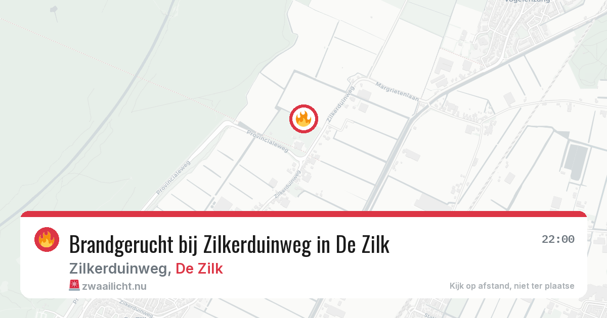 Brandgerucht bij Zilkerduinweg in De Zilk — 27 mrt 2026