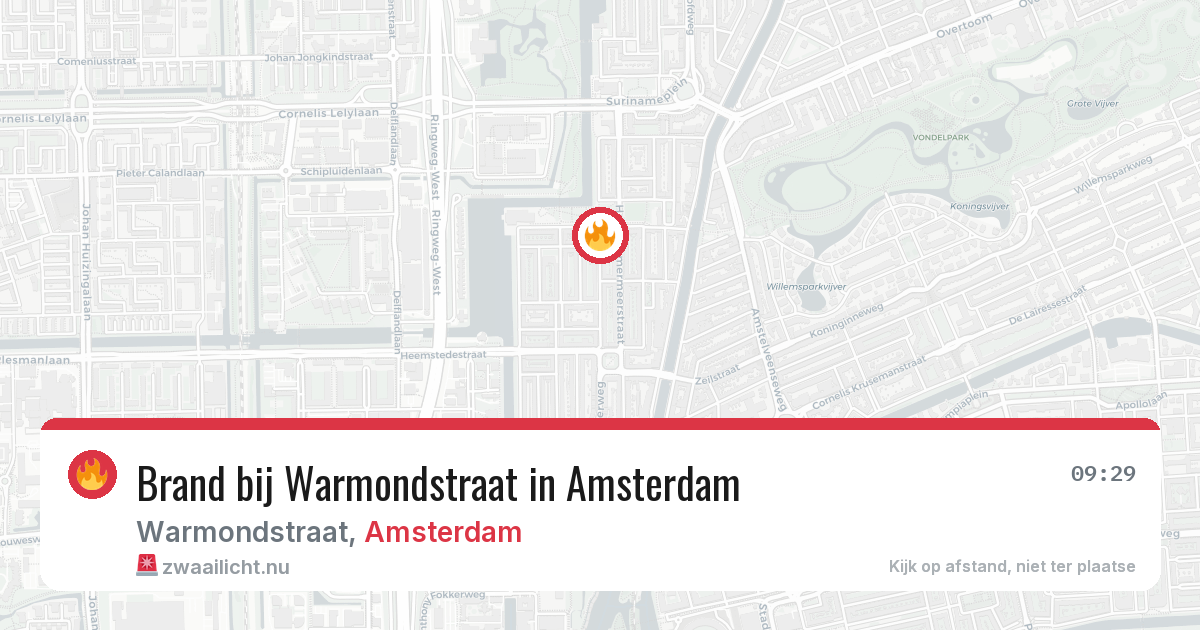Brand bij Warmondstraat in Amsterdam — 7 jul 2026