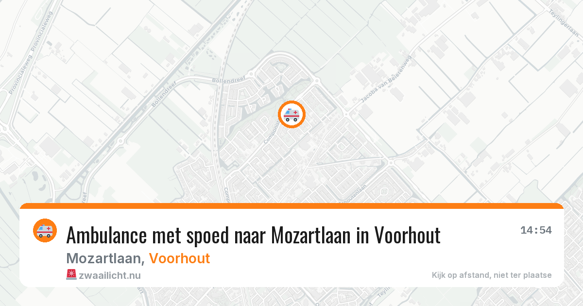 Ambulance met spoed naar Mozartlaan in Voorhout — 20 jul 2026