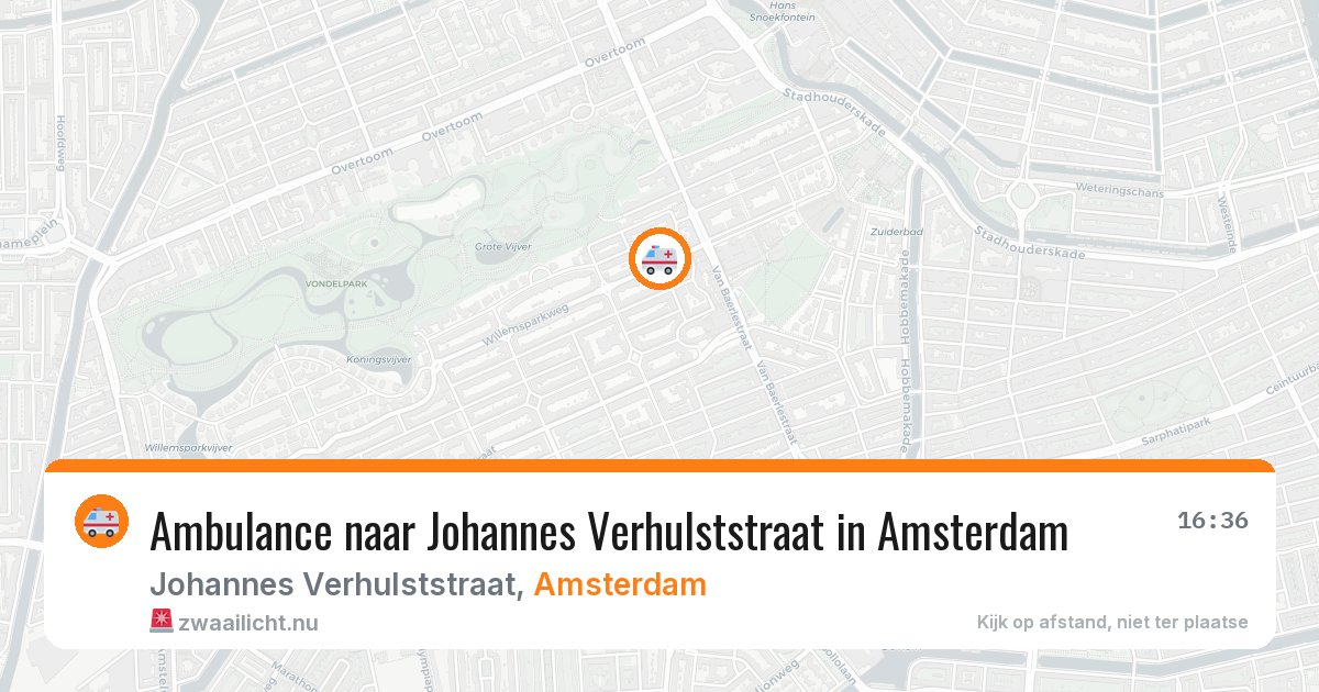 Ambulance naar Johannes Verhulststraat in Amsterdam — 13 mei 2026