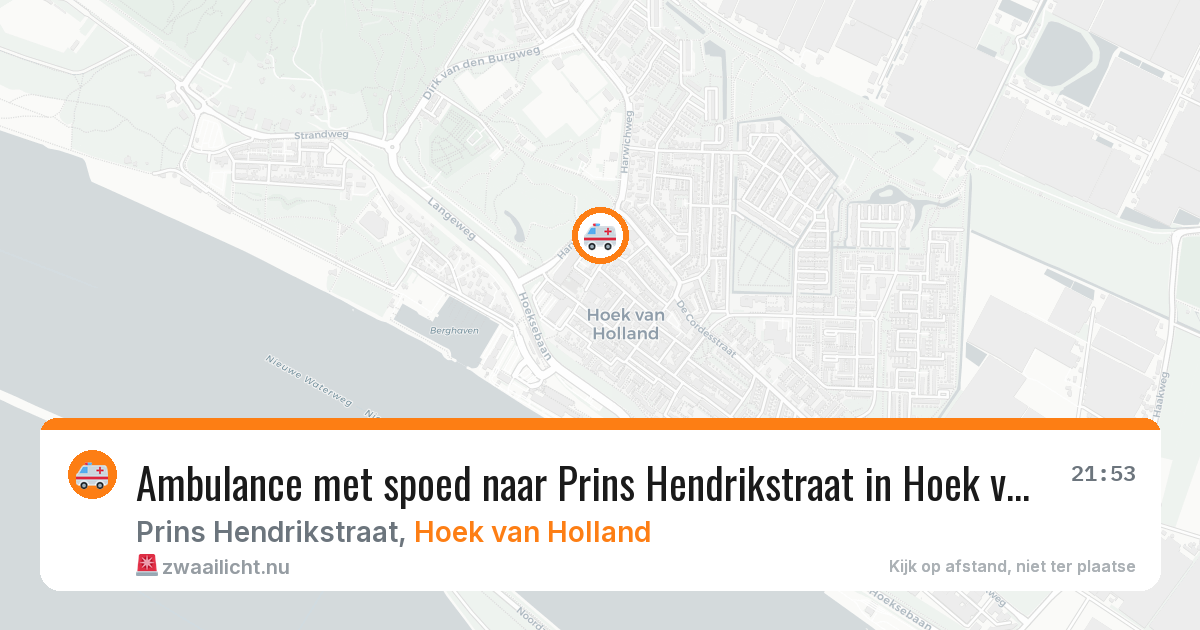 Ambulance met spoed naar Prins Hendrikstraat in Hoek van Holland — 15 jul 2026