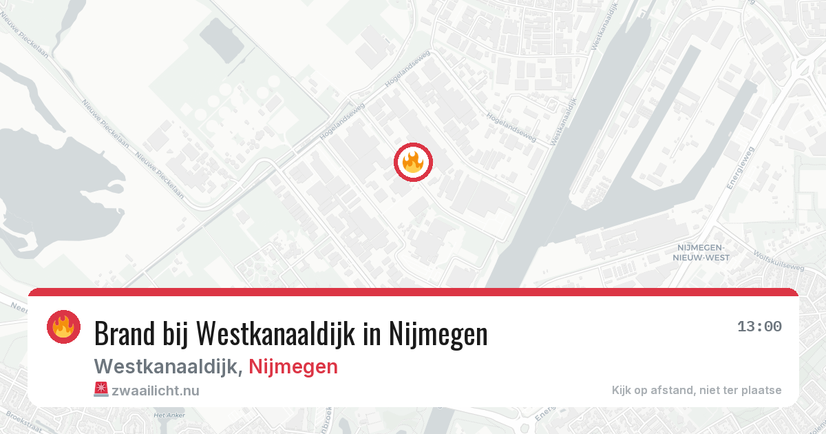 Brand bij Westkanaaldijk in Nijmegen — 31 mei 2026