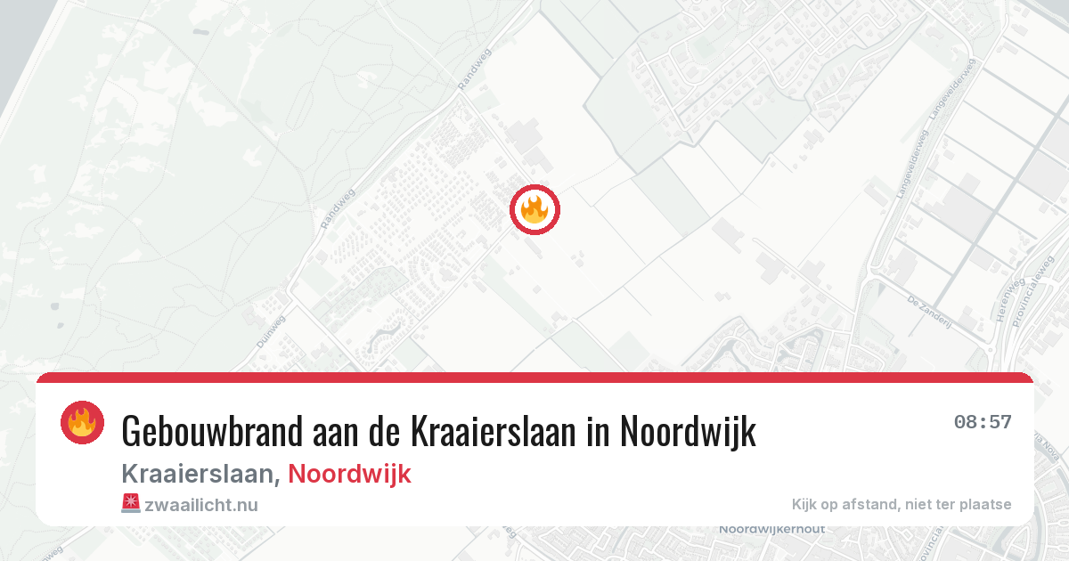 Gebouwbrand aan de Kraaierslaan in Noordwijk — 2 jun 2026
