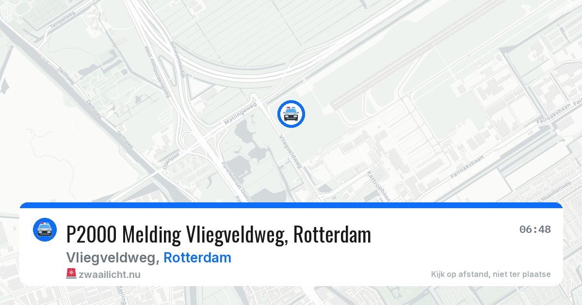 P2000 Melding Vliegveldweg, Rotterdam — 9 jun 2026