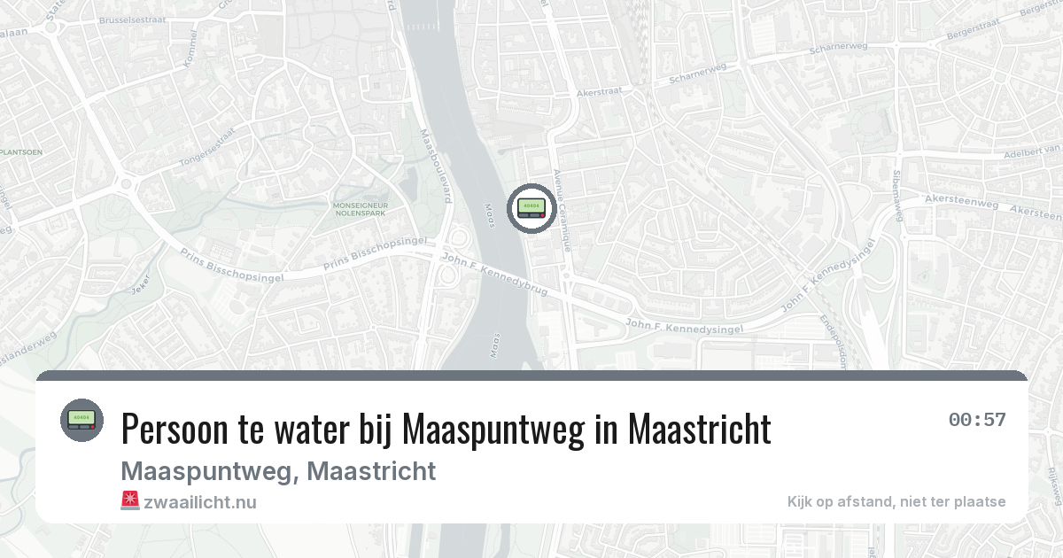 Persoon te water bij Maaspuntweg in Maastricht — 14 jul 2026