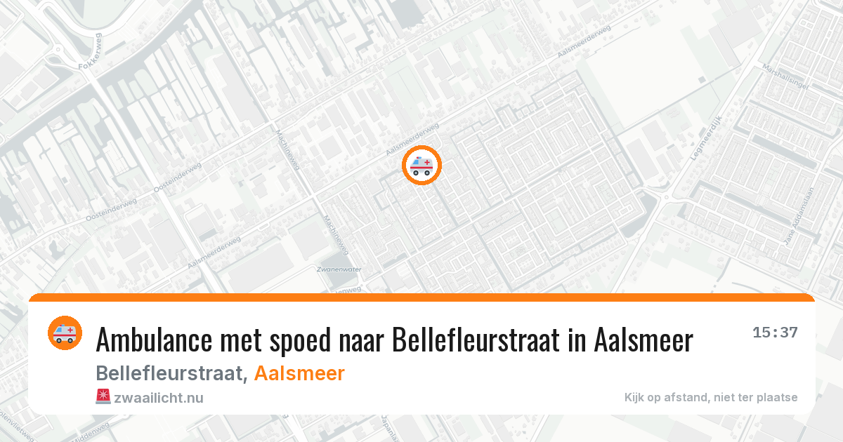 Ambulance met spoed naar Bellefleurstraat in Aalsmeer — 9 jun 2026