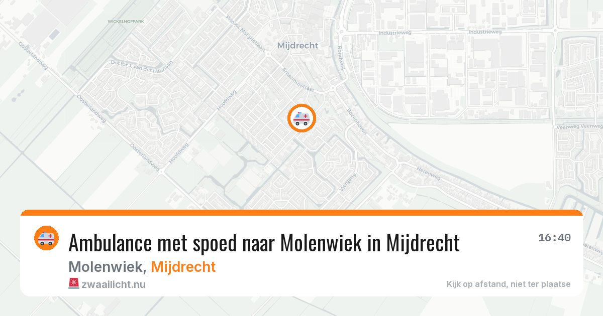 Ambulance met spoed naar Molenwiek in Mijdrecht — 22 mrt 2026