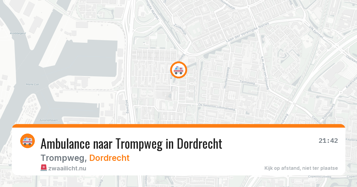 Ambulance naar Trompweg in Dordrecht — 20 jul 2026