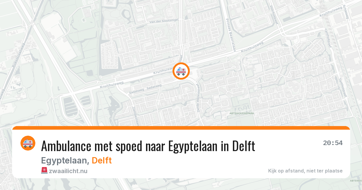 Ambulance met spoed naar Egyptelaan in Delft — 26 mrt 2026