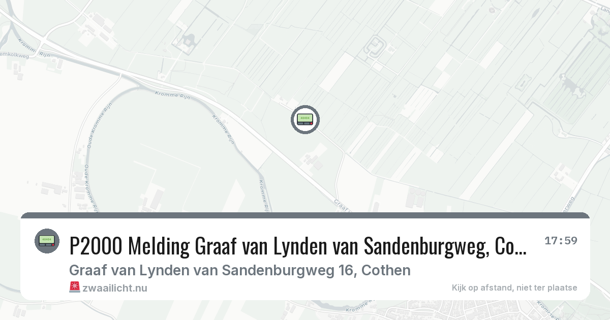 P2000 Melding Graaf van Lynden van Sandenburgweg, Cothen — 25 feb 2026