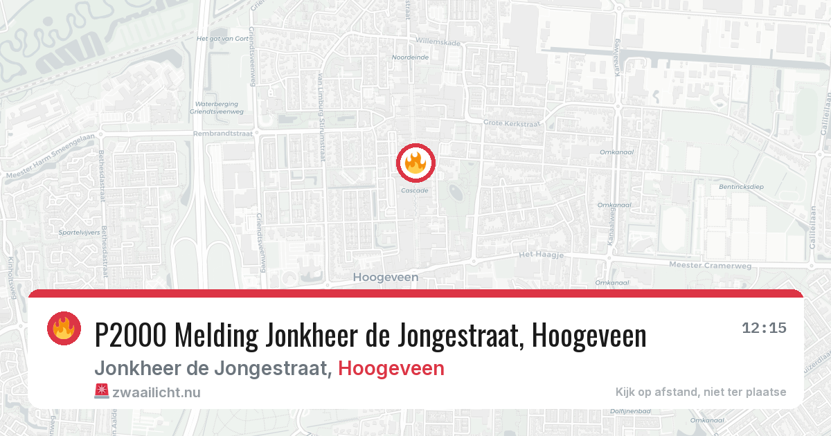 P2000 Melding Jonkheer de Jongestraat, Hoogeveen — 6 apr 2026