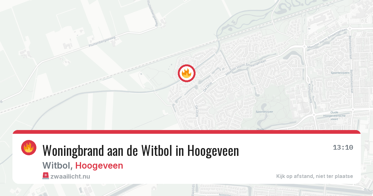 Woningbrand aan de Witbol in Hoogeveen — 10 mrt 2026