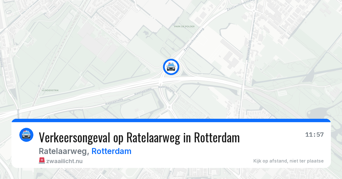 Verkeersongeval op Ratelaarweg in Rotterdam — 26 jul 2026