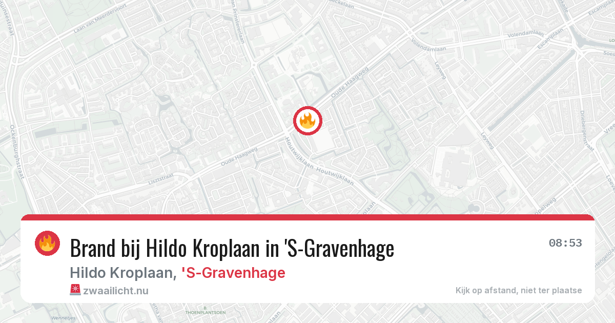 Brand bij Hildo Kroplaan in 'S-Gravenhage — 24 mrt 2026