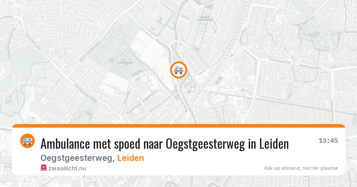 Ambulance met spoed naar Oegstgeesterweg in Leiden — 15 jul 2026