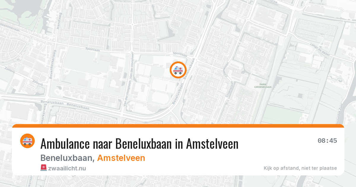 Ambulance naar Beneluxbaan in Amstelveen — 15 mei 2026