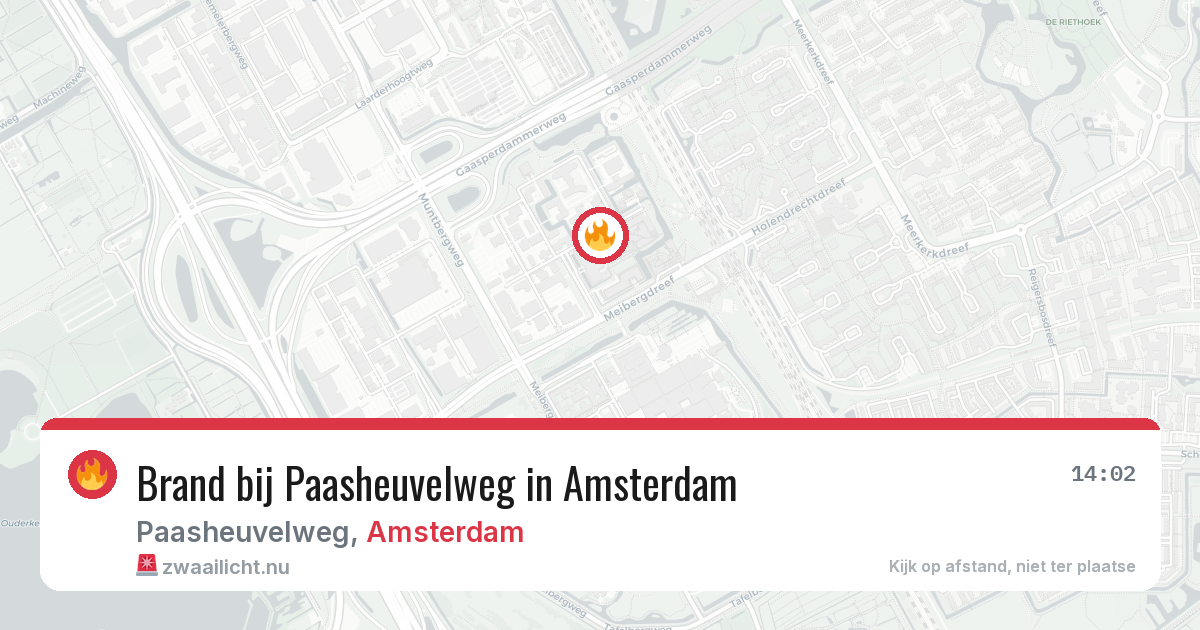Brand bij Paasheuvelweg in Amsterdam — 23 jul 2026