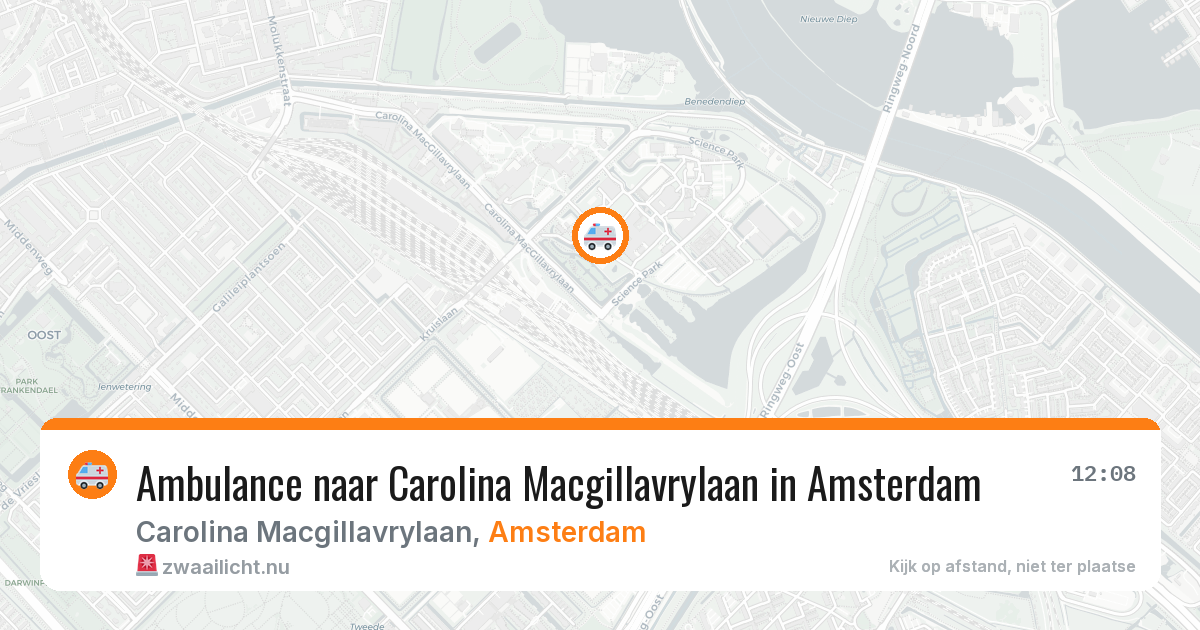 Ambulance naar Carolina Macgillavrylaan in Amsterdam — 29 jun 2026