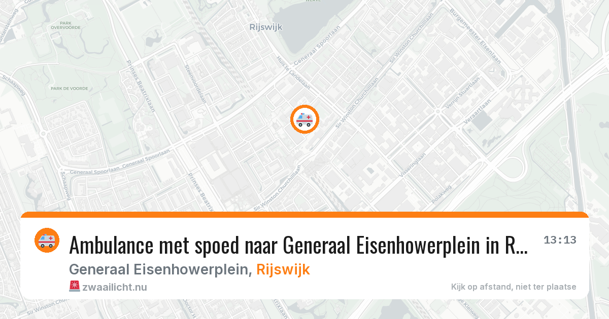 Ambulance met spoed naar Generaal Eisenhowerplein in Rijswijk — 12 jul 2026