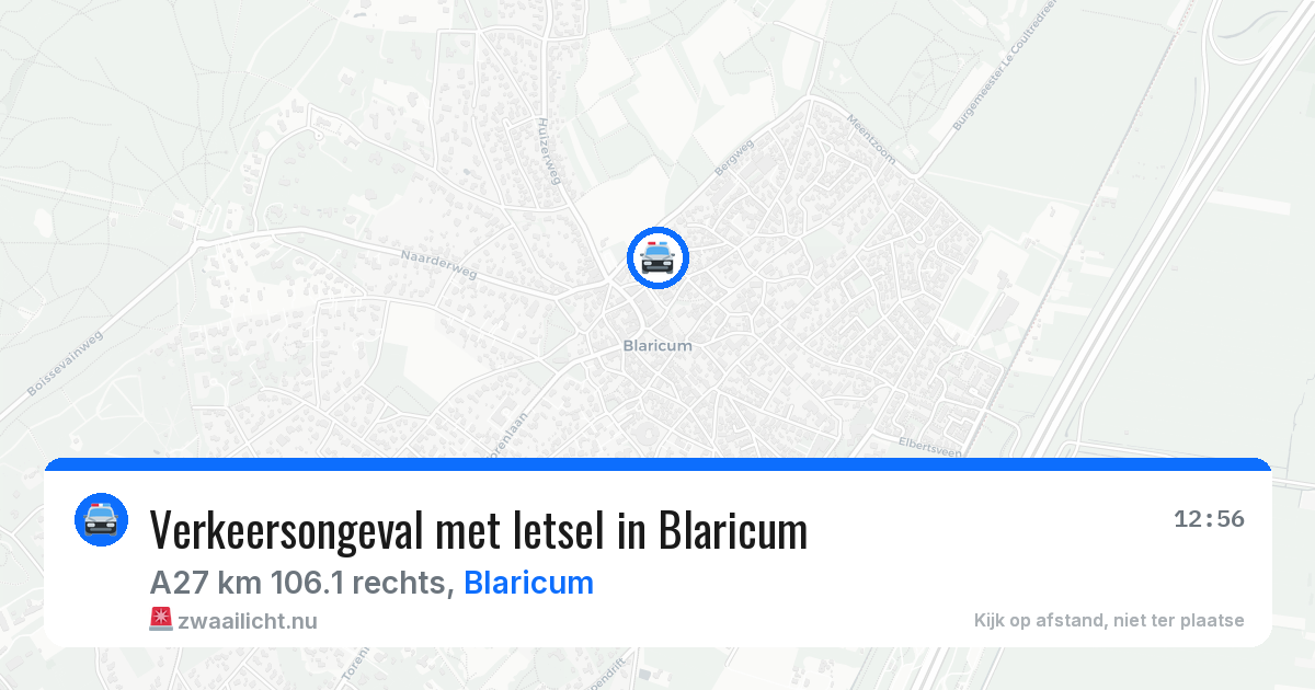 Verkeersongeval met letsel in Blaricum — 25 jul 2026