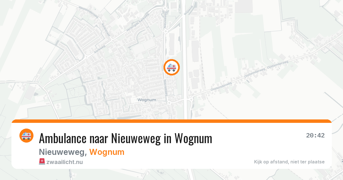 Ambulance naar Nieuweweg in Wognum — 20 jul 2026