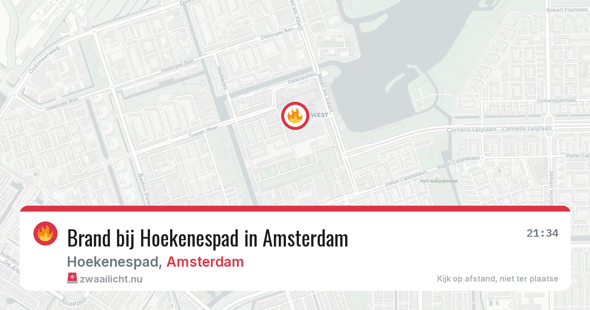 Brand bij Hoekenespad in Amsterdam — 25 mrt 2026