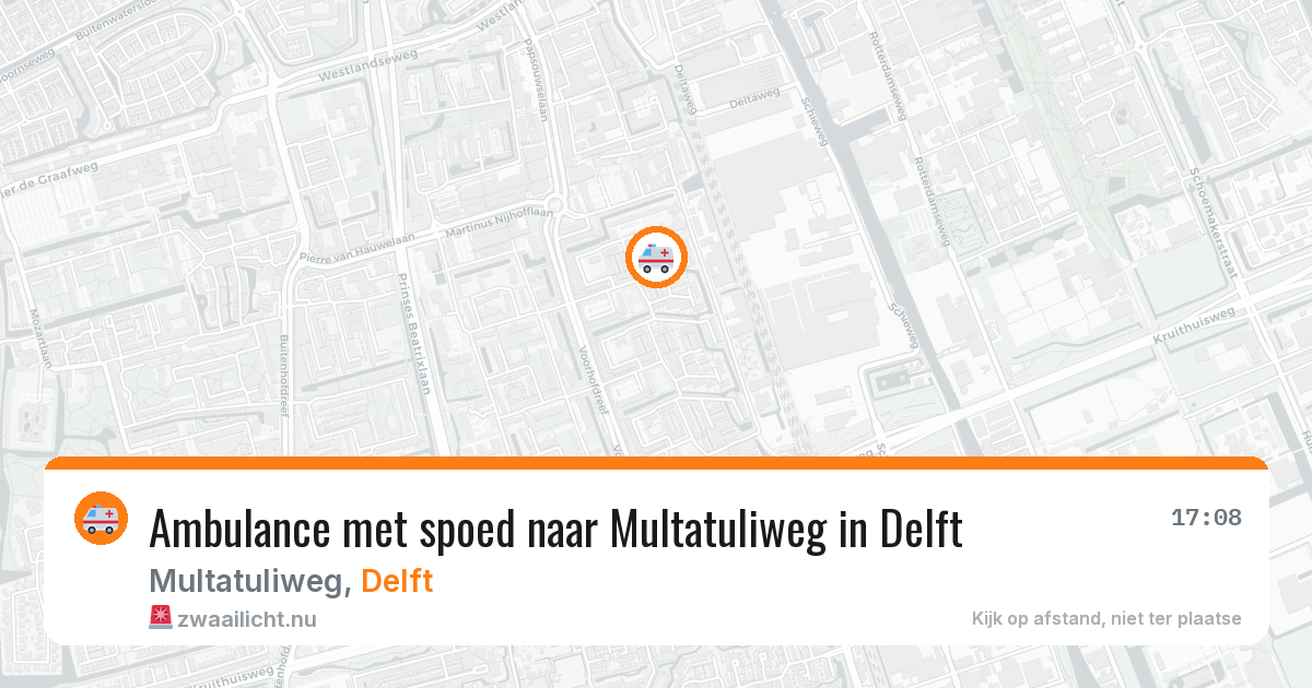 Ambulance met spoed naar Multatuliweg in Delft — 13 jul 2026