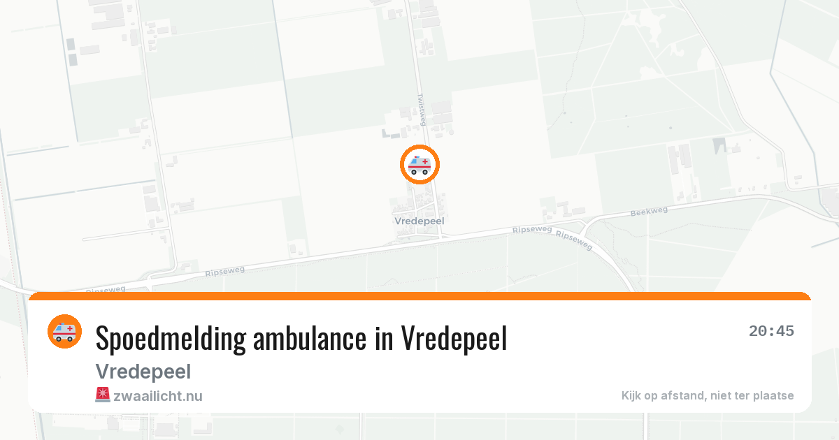 Spoedmelding ambulance in Vredepeel — 31 mrt 2026