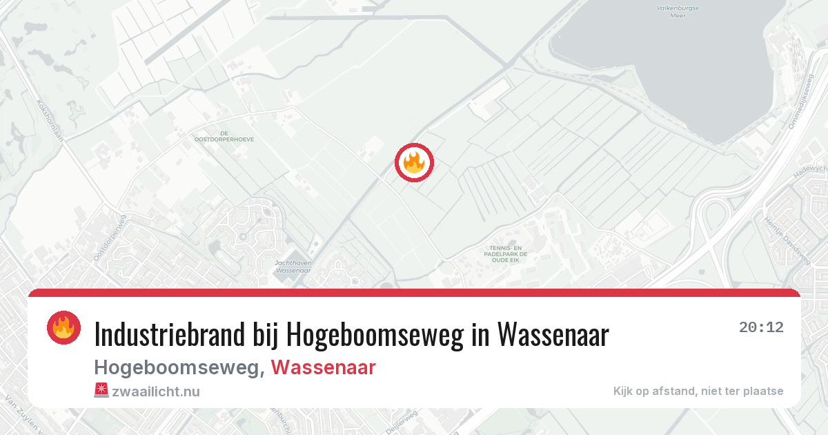 Industriebrand bij Hogeboomseweg in Wassenaar — 27 mei 2026