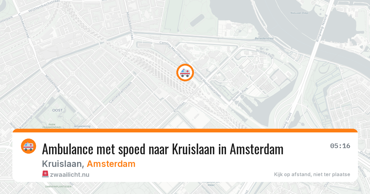 Ambulance met spoed naar Kruislaan in Amsterdam — 24 jan 2026