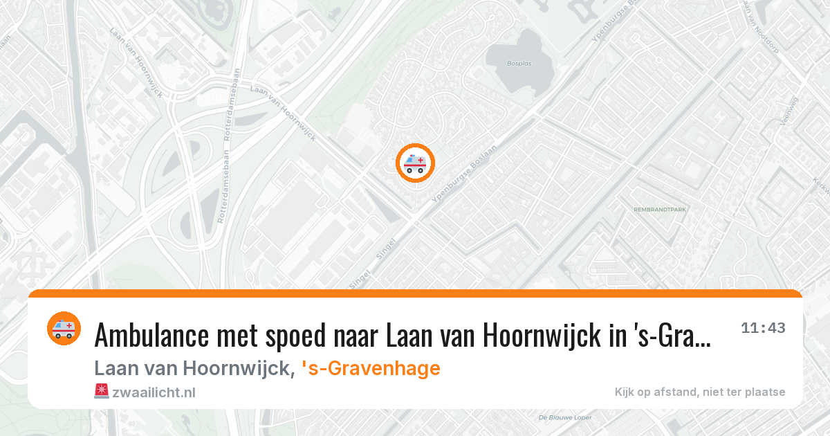 Ambulance met spoed naar Laan van Hoornwijck in 's-Gravenhage — 27 jul 2026