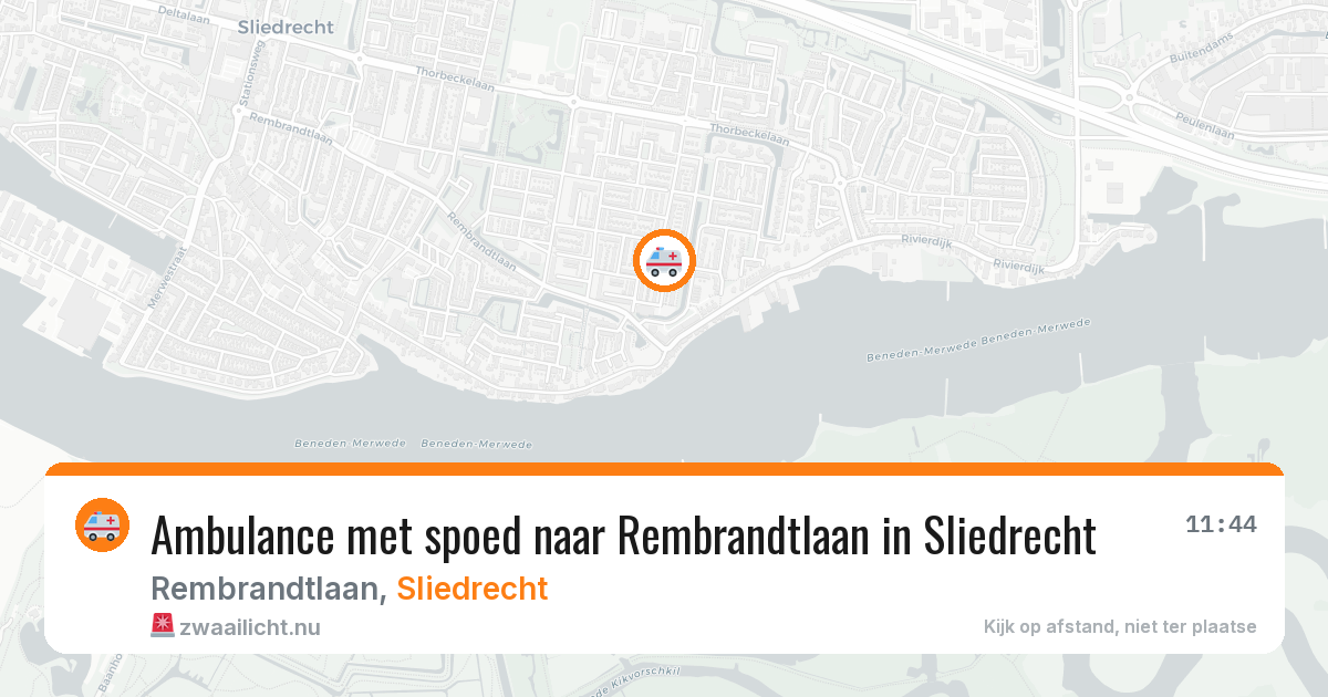 Ambulance met spoed naar Rembrandtlaan in Sliedrecht — 1 jun 2026