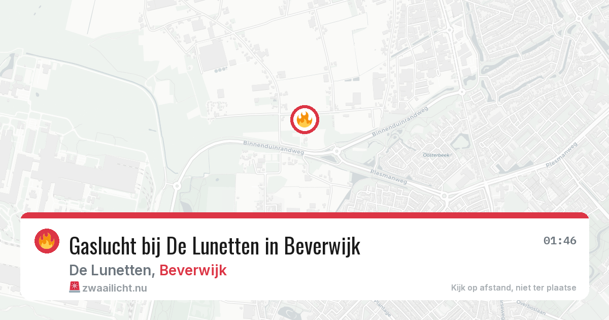 Gaslucht bij De Lunetten in Beverwijk — 30 apr 2026
