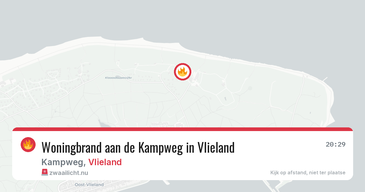 Woningbrand aan de Kampweg in Vlieland — 13 feb 2026