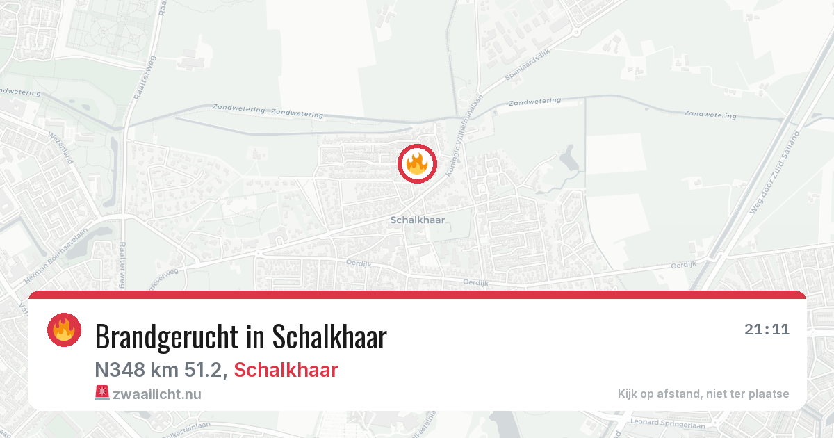 Brandgerucht in Schalkhaar — 18 jul 2026