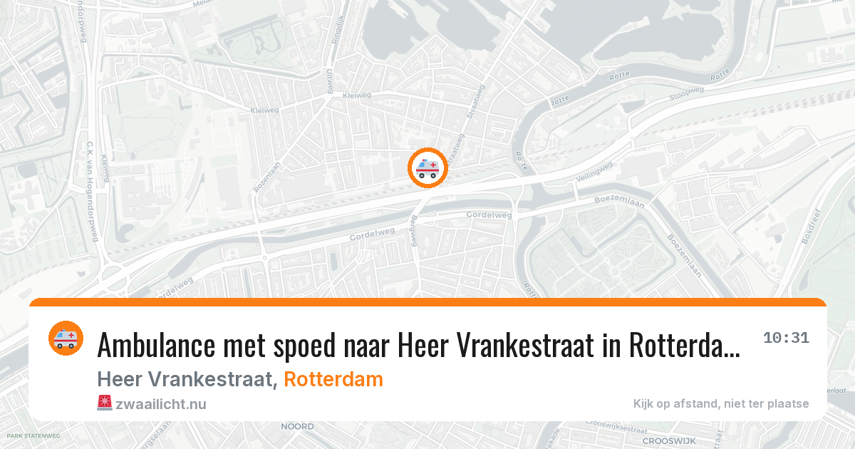 Ambulance met spoed naar Heer Vrankestraat in Rotterdam — 20 mrt 2026