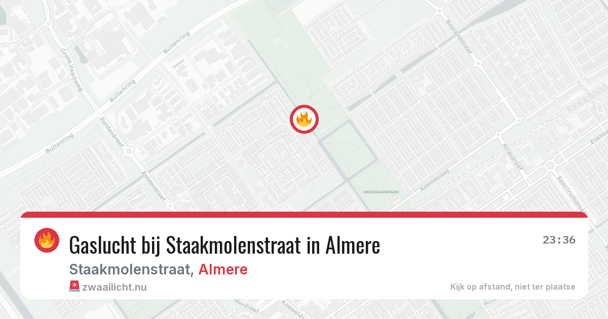 Gaslucht bij Staakmolenstraat in Almere — 2 jun 2026