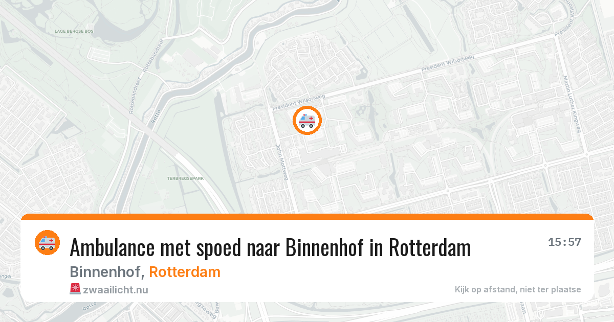 Ambulance met spoed naar Binnenhof in Rotterdam — 6 jun 2026